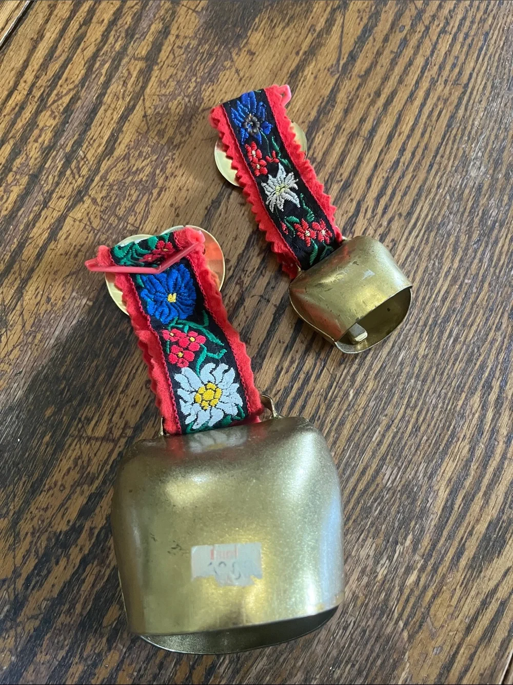 Swiss Brass Cowbell Set with Lucerne Heart Accents